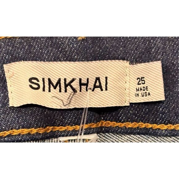 Simkhai Rae High Rise Coated Skinny Ankle Jean in Dark Blue New With Tags Size 2 - Picture 9 of 10